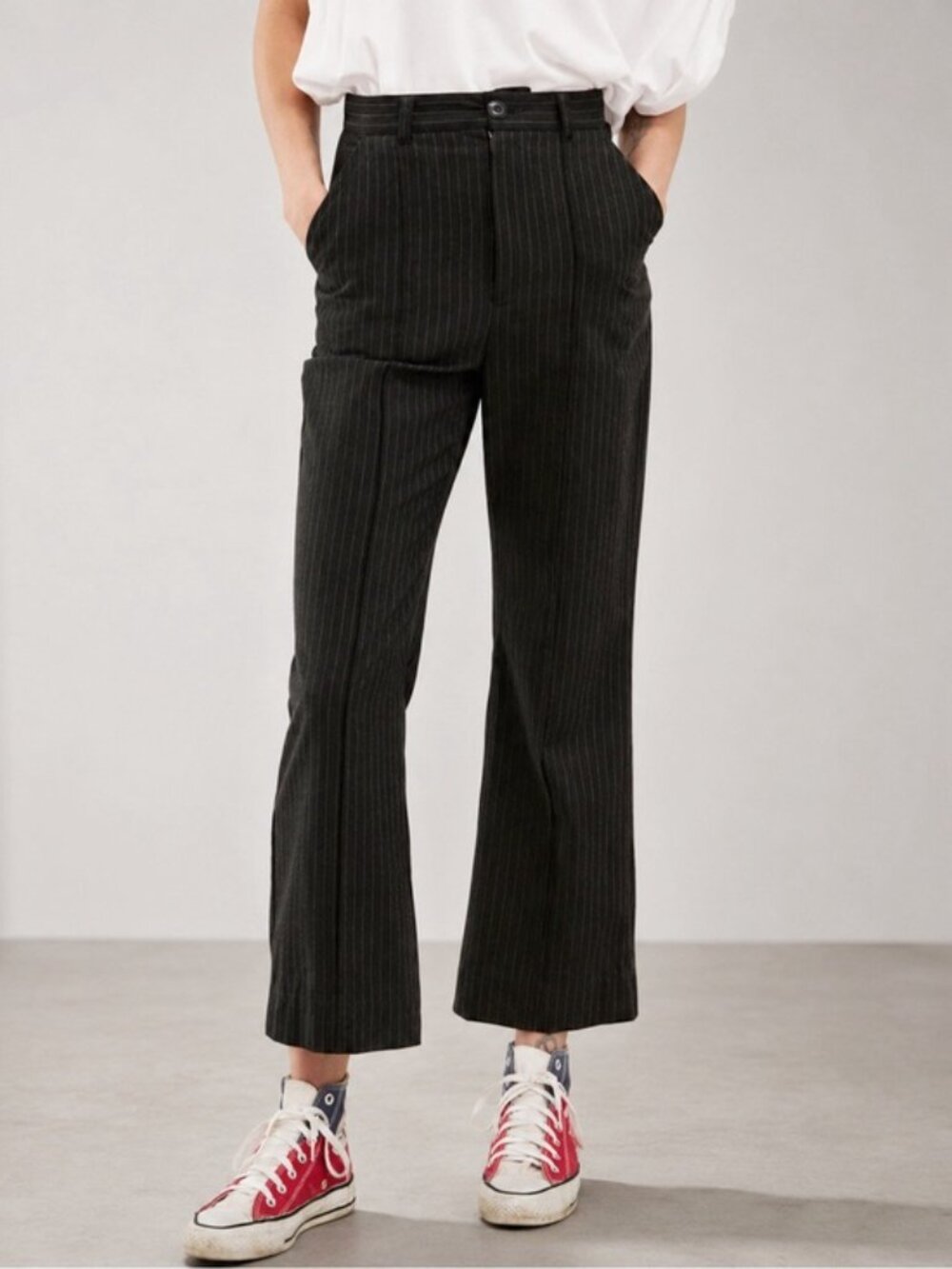 The Great The Bell Pinstripe Trousers